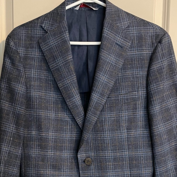 Samuelson Michael 2 Blue Wool~Silk~Linen Blazer Size 38 R - Picture 2 of 6